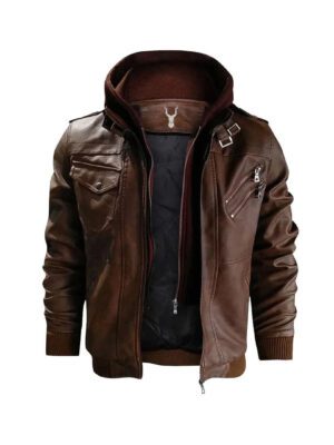 Original Guerilla Leather Jacket With Hood