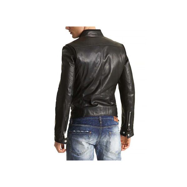 Moto Leather Jacket Men's Slim Fit